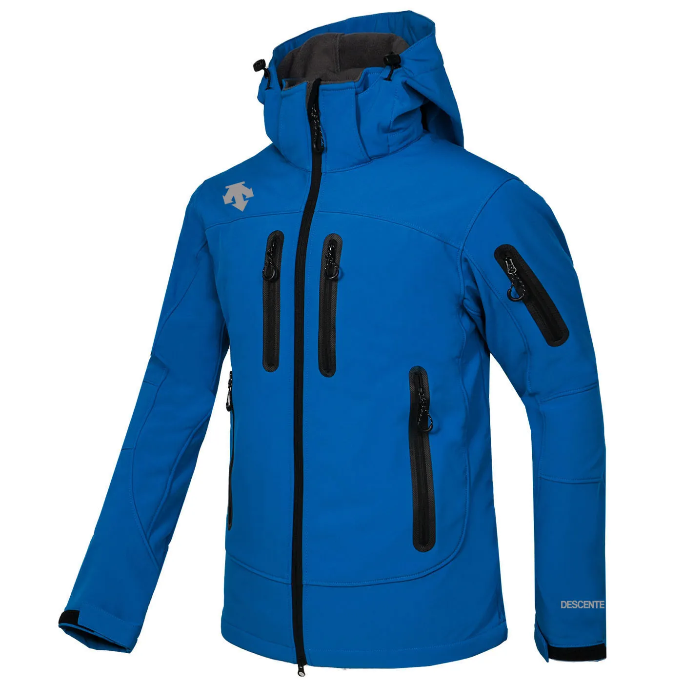 Erkekler DECENTE Softshell ceket yüz ceket Erkekler Açık Hava Spor Mont erkekler Kayak Yürüyüş Rüzgar Geçirmez Kış Dış Giyim Yumuşak Kabuk ceket blue1837