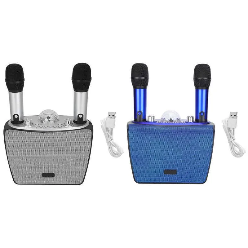 Mikrofone tragbare Karaoke-Maschinenfamilie KTV RGB-Lichter Dual-Mikrofon-WLAN-Bluetooth-Lautsprecher für Kinder Erwachsene