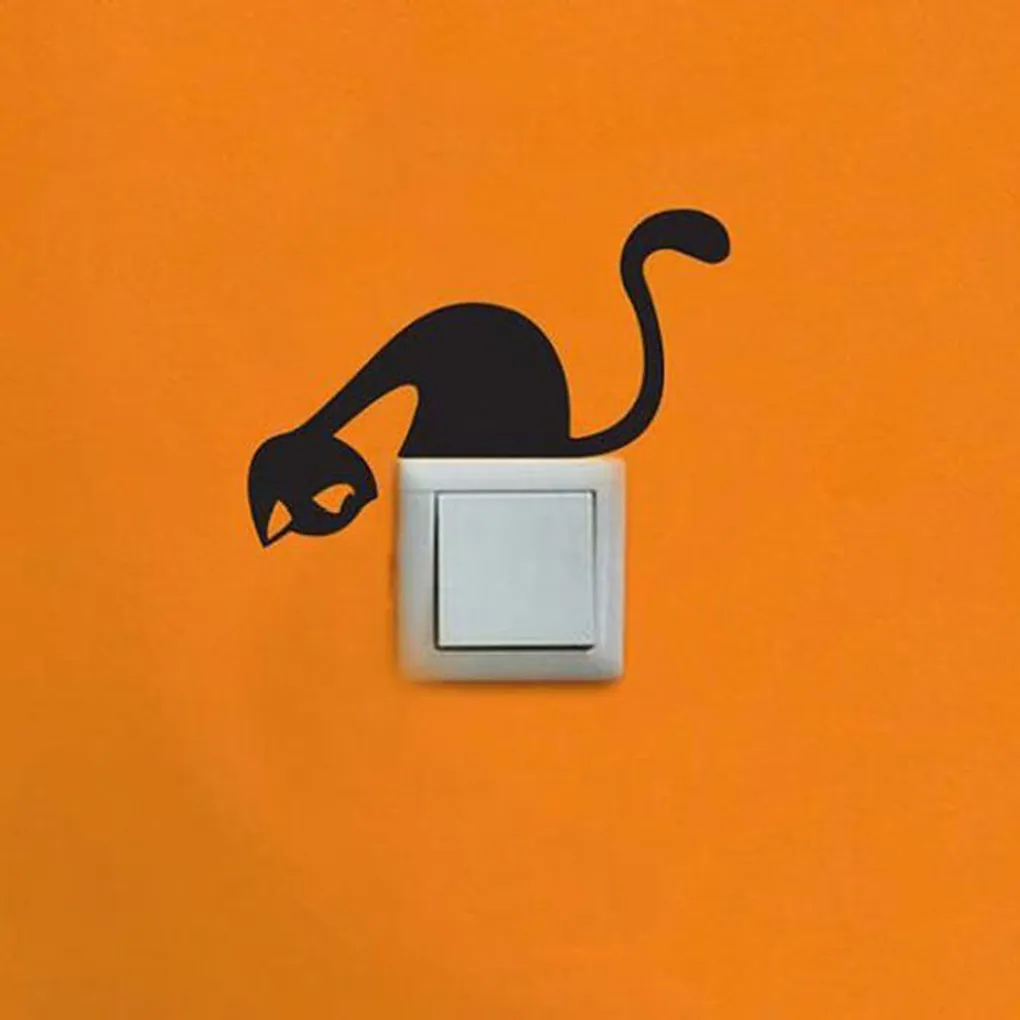 Cute Cat Wall Switch Sticker Home Decoration Sticker Wall Sticker Decal Home Decor Decal Socket paste