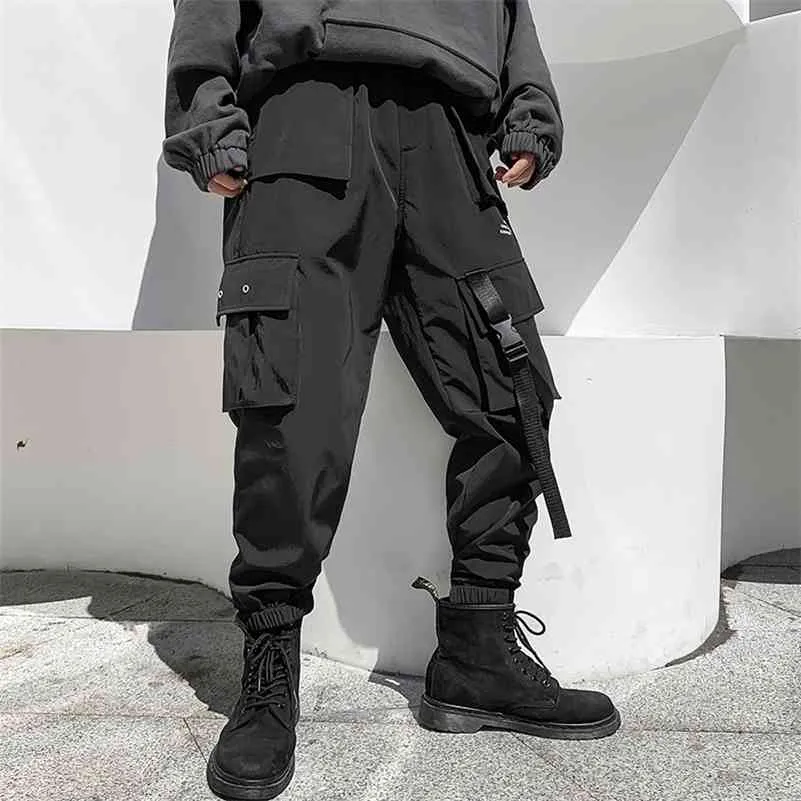 IiDossan Multi Poches Cargo Pantalon Hommes Casual Joggers Hommes Harajuku Streetwear Pantalon Hip Hop Pantalon Techwear 210714