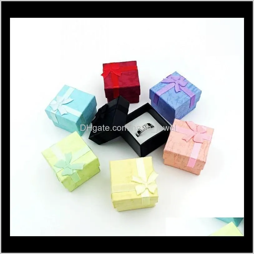 wholesale 50 pcs /lot square ring earring necklace jewelry box gift present case holder set w334