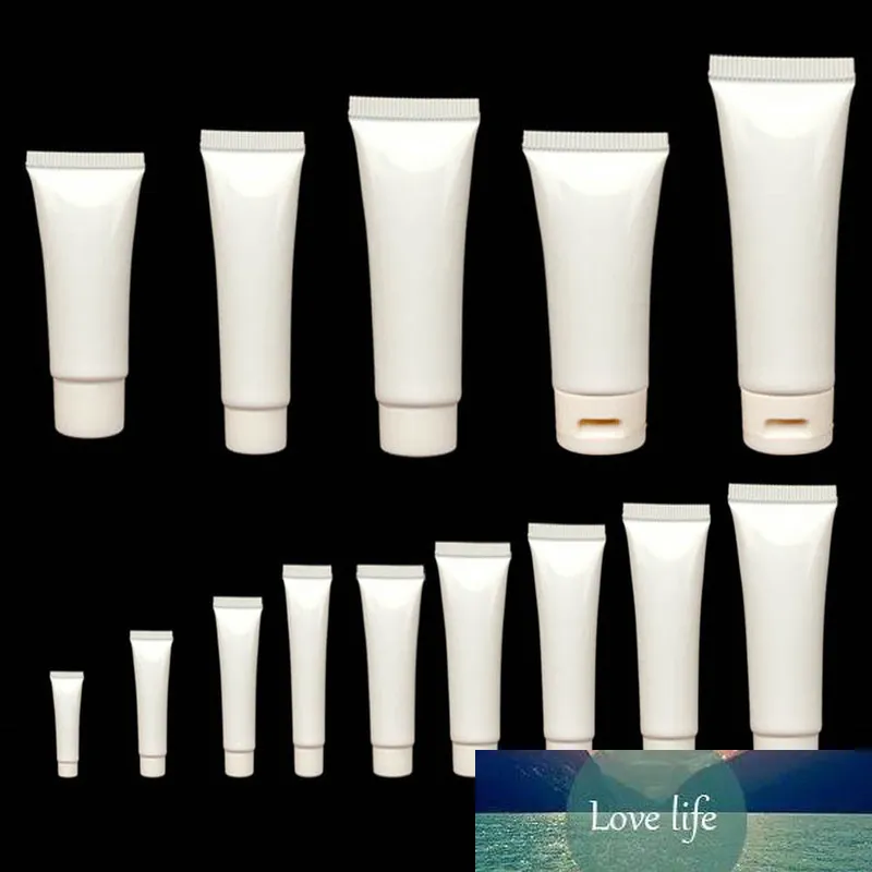 5PCS 50 ml / 80ml / 100ml Vit plast PE Tomt Soft Tube Cosmetic Cream Lotion Shampoo Bottle Travel Gel Containers