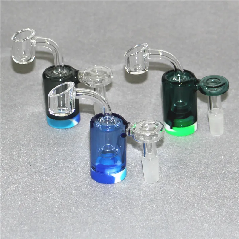 Smoking Colorful Glass Reclaim Catcher ash catchers handmade with 4mm Quartz Banger nail and 5ml silicone containers for dab rig water bongs