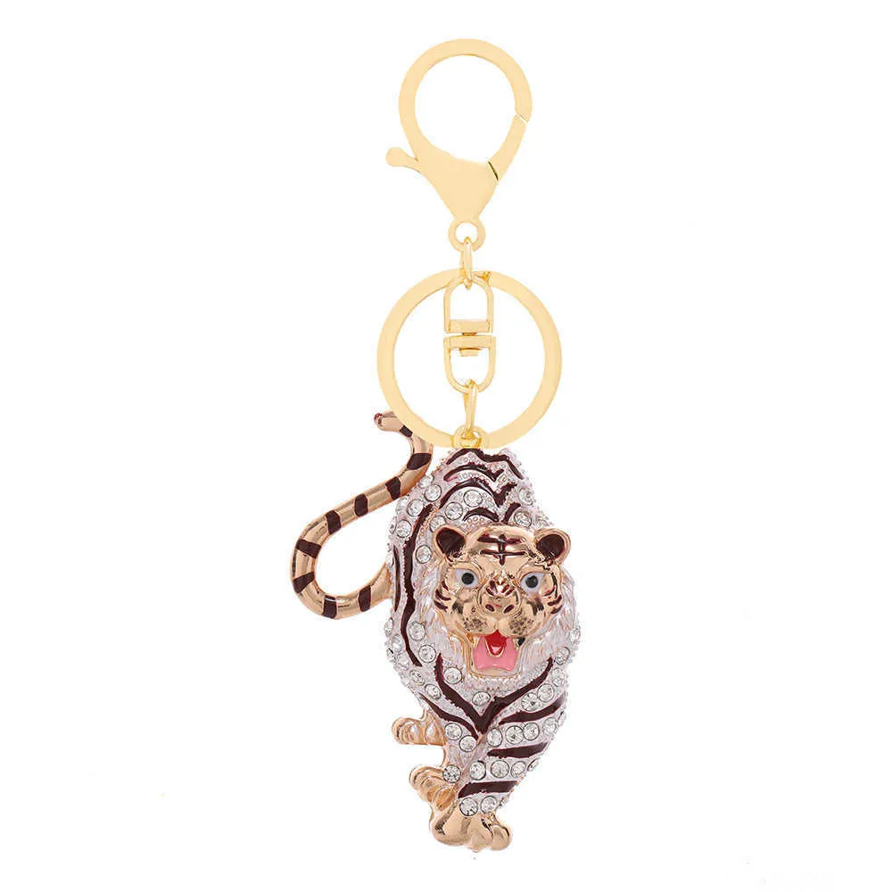 Tigre bonito chaveiros PU Couro corda chaveiro anéis estilo punk pingente animal chaveiros para as mulheres Carro dos homens de criança chaveiro G1019