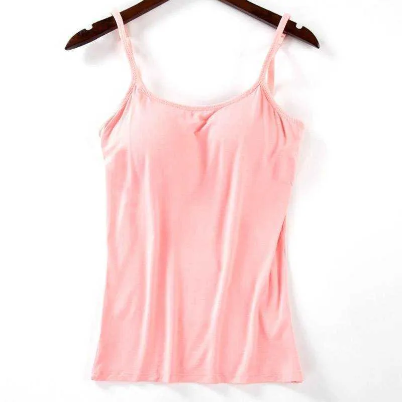 Stylish Padded Ladies Camisole Tops With Built In Bra For Women