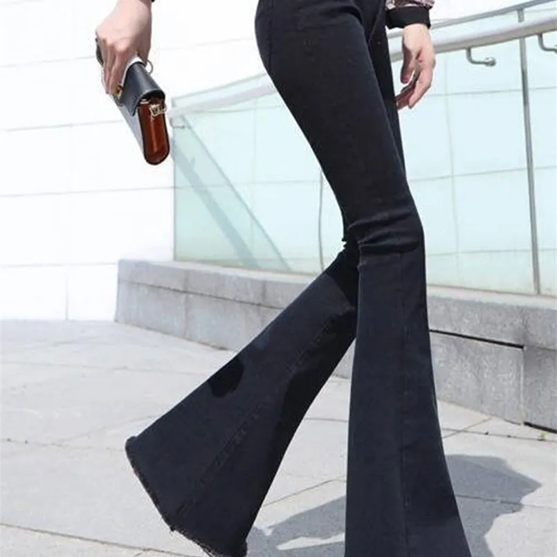 Damen-Jeans, hohe Taille, ausgestellte Jeans, Hosen, Hosen für Damen, Jean-Kleidung, undefiniert, Damen-Hosen, Kleidung 210809
