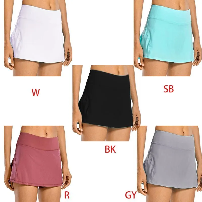 Mulheres 2-em-1 Tênis Skorts Athletic Sports Running Pleated Golf Saias SHORTS M89E Q0131