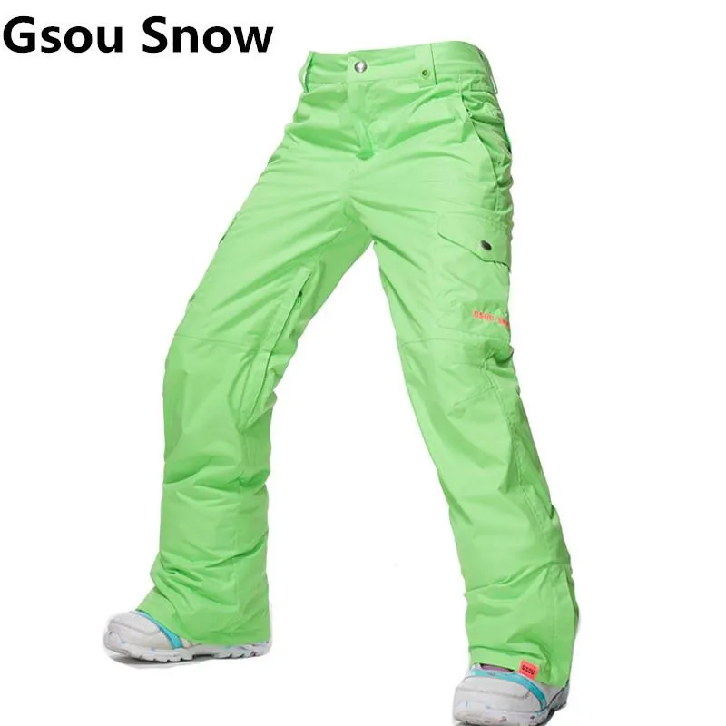 Skiing Pants GSOU SNOW Brand Ski Women Waterproof High Quality Multi Colors Snowboard Outdoor And Snowboarding Trousers