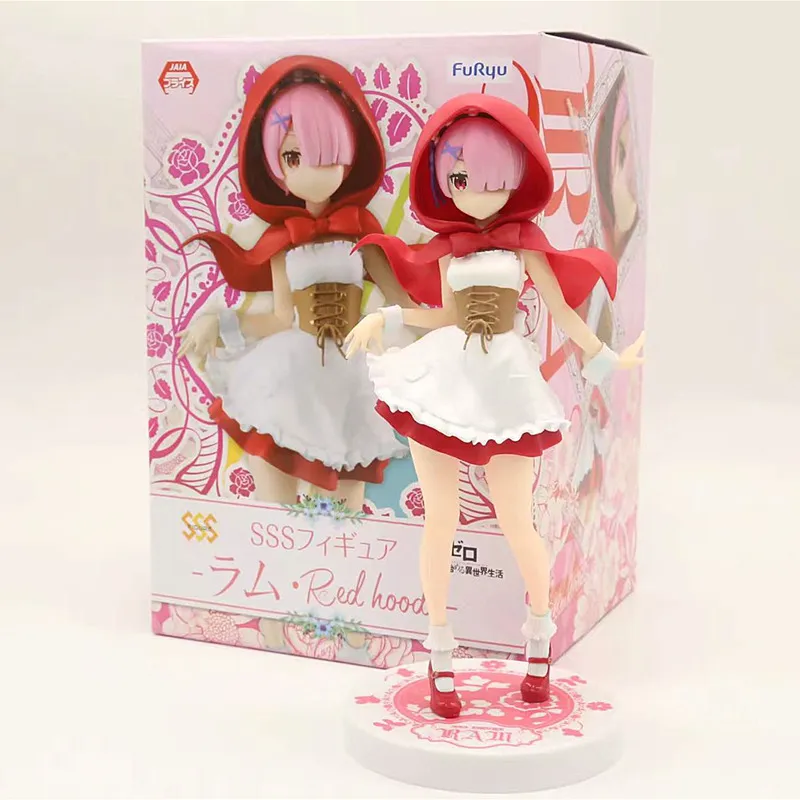 Japan Anime Re: Life in a Different World From Zero Ram Figura cappello rosso Rem Action Figure Decorazione da collezione Model Toy C0220