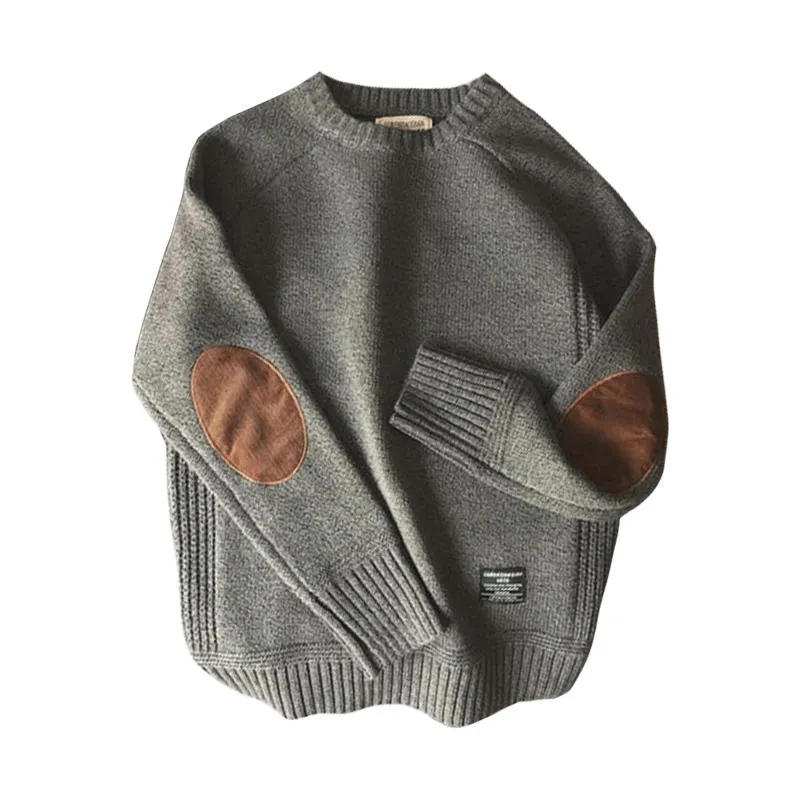 남자 스웨터 2021 남자 풀오버 스웨터 가을 패션 캐주얼 한 느슨한 두꺼운 두꺼운 오 넥 울 니트 오버 루쿠 스트리트웨어 니트웨어 m-5xl