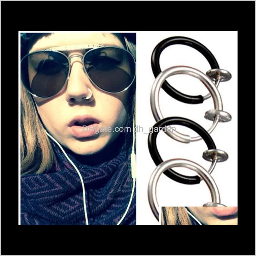 Clip on Boby Nose Lip Ear Fake Piercing Rings Stud Punk Goth False Hoop Earrings Septum Factory Wholesale