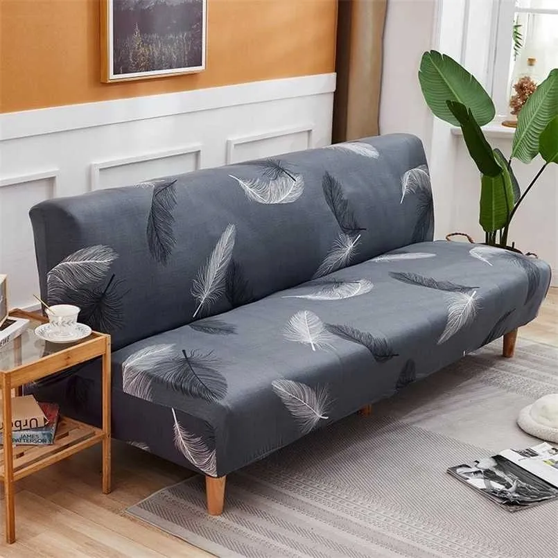 Nowoczesna Składana sofa Sofa Bezzmienna Plaid Elastyczne Futon Duży Seat Sliplovers Bedspread do salonu bez broni 211116