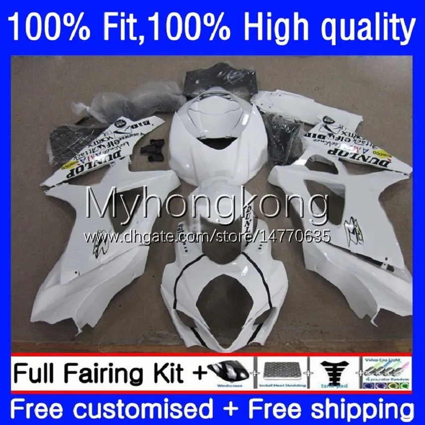 Kroppsvitt Svart Injektionsform för Suzuki K7 GSXR 1000 CC 1000cc 07 08 Bodywork 27No.65 GSXR1000 GSX-R1000 2007 2008 GSXR1000CC GSXR-1000 2007-2008 OEM Fairing Kit