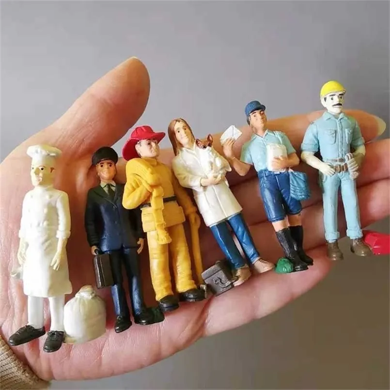 Postman Arbetare Kock Brandman Vet / Miniatyrer / Lovely Figurine / Fairy Garden Gnome / Terrarium / Staty / Hem / Doll Hus Inredning / Modell / Toy 211108
