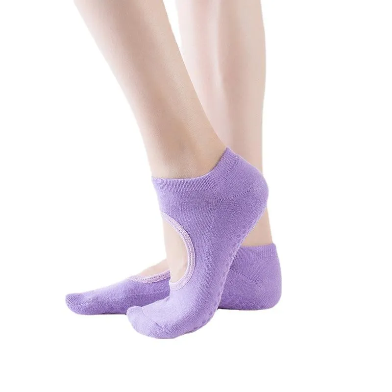 Chaussettes de sport haute qualité Bandage Yoga anti-dérapant serviette bas Pilates chaussette respirant à séchage rapide dos nu Barre danse