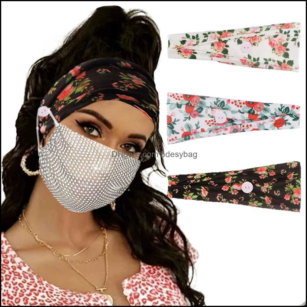 Stylish Girls Summer Bohemian stretch fixed mask printed headband retro headband hair accessories