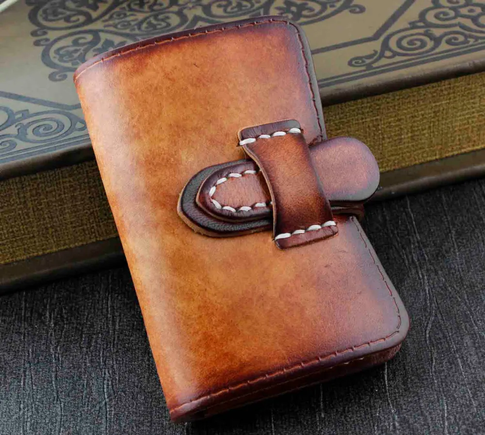 Wallet Mens and Womens Genuine Leather Fashion Key Rings Holder Chain Wallet Case yellow KW3