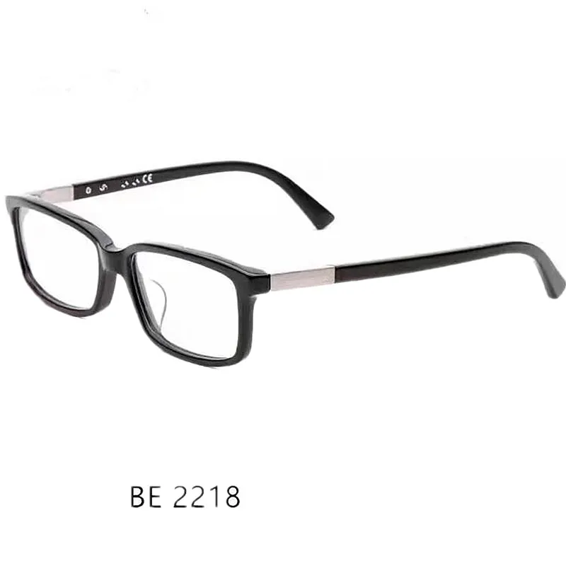 Cadre de lunettes unisexe rectangulaire concis de luxe55-16-145 BE2218 Italie planche importée + décoration en métal pour étui complet de lunettes de prescription