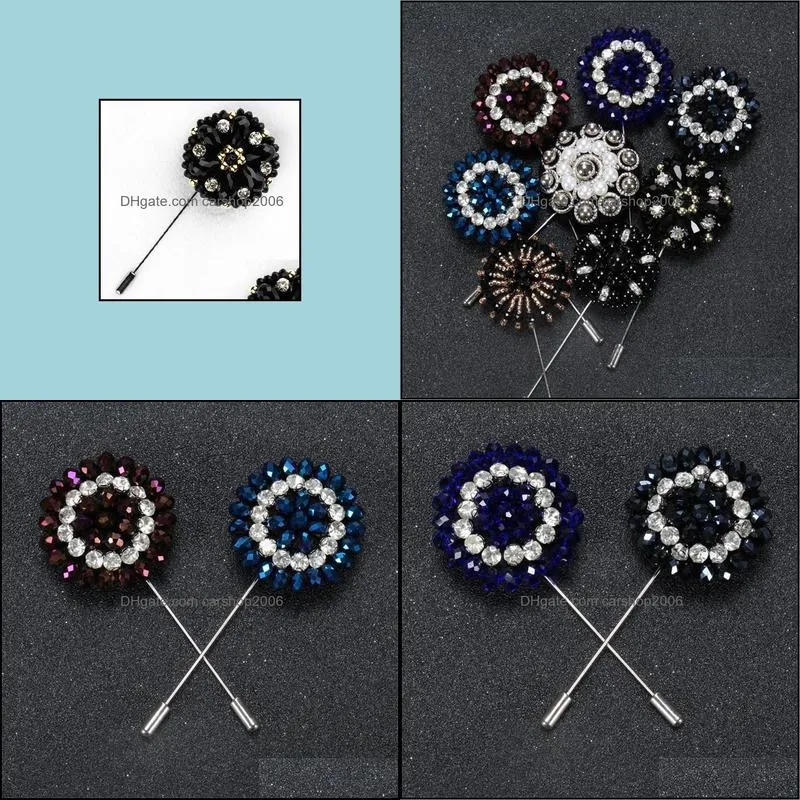 Pins, Brooches Wholesale Mixed 5Pcs/Lot Flower Wedding Men And Pins For Suits Lapel