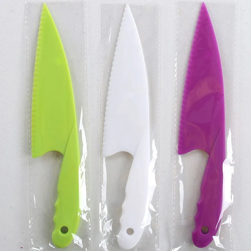 DIY Kitchen Knife For Kids Saftey Knife Cake Tools Lettuce Salad Knife  Serrated Plastic Cutter Slicer Cake Bread From Dave_store, $0.67