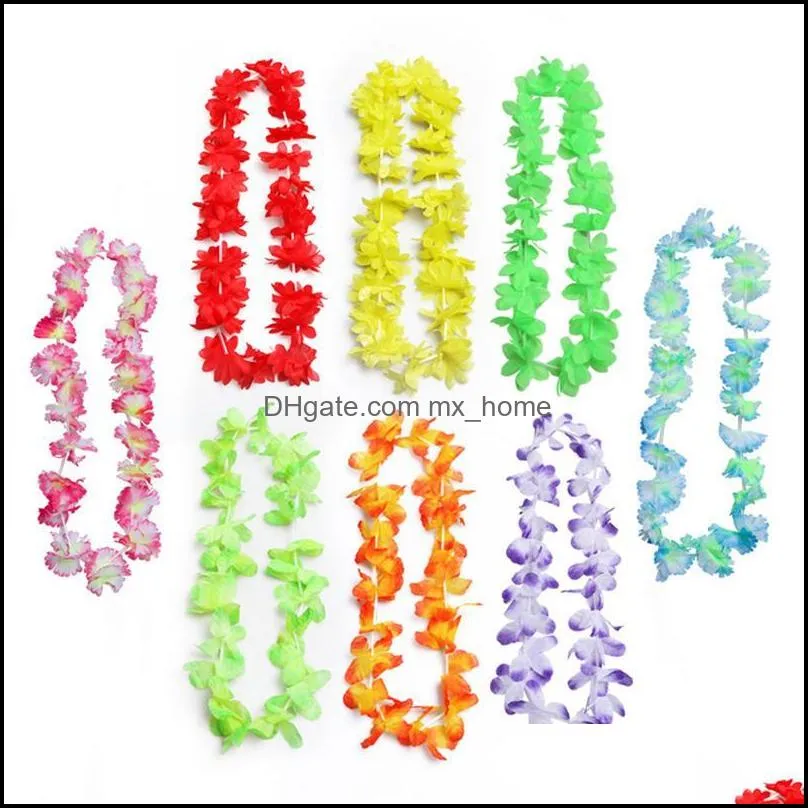 50pcs/pack Hawaiian Leis Wreath Necklace Artificial Flower For Wedding Party Decoration Supplies DIY Gift Decoration1