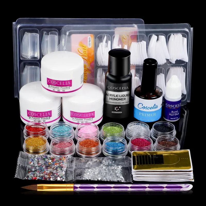 Kit per nail art Kit acrilico tutto per strumenti per manicure Polvere liquida glitter Forniture per unghie Professionisti