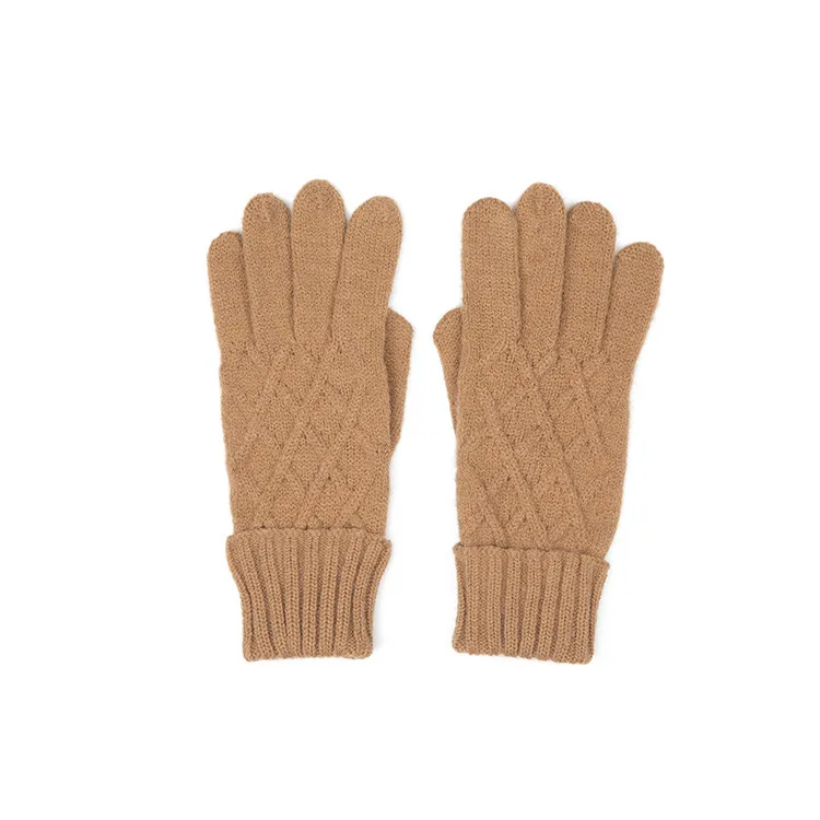 특별 자카드 더블 터치 스크린 장갑 자카드 여성용 뜨개질 따뜻한 겨울 야외 사이클링, 두꺼운 5 손가락