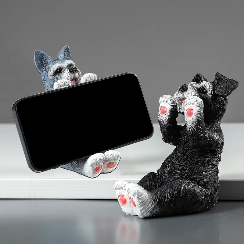 Save Big on Bulk Mobile Phone Holder Schnauzer Animal Figurines Desk  Accessories Table Decoration Figurines For Interior Ornaments For Home  Decor