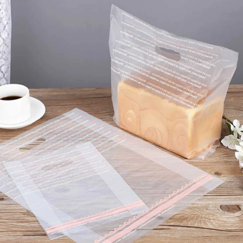 2000pcs High Quality Dessert Bag Cake Toast Bread Bag Take-away Packaging Pouch Bakery Shopping Bags