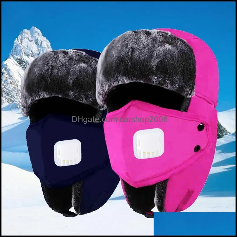 18 Colors Winter Trooper Hat with Ear Warmer Ski Mask Ushanka Russia Style Hunting Bomber Cap with Chin Strap VT0535