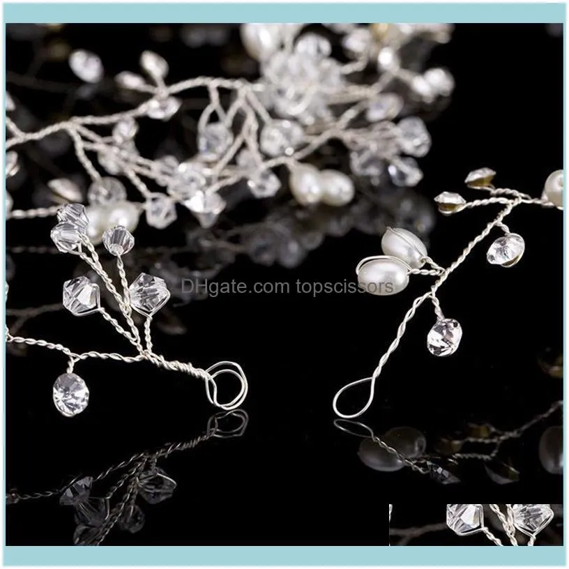 Imitation Pearl Crystal Wedding Hair Vine Bridal Accessories Diamante Headband1