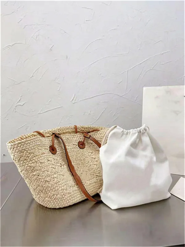 2021 Embroidered straw shopping bags Ladies fashion designer luxury top-quality shoulder bag Handbag All-match messenger handbags material fabric Classic weaving