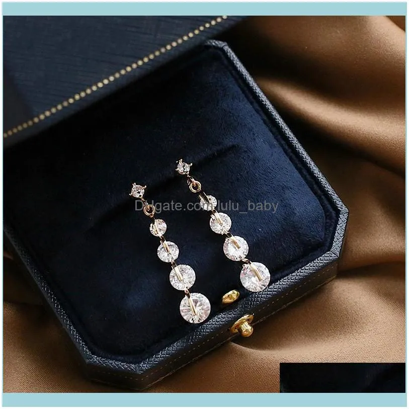 Dangle JewelryDangle Chandelier S925 Pure Sier Zircon Long Earrings for Women of Womens Fashion Korean Temponced Advanced Drop Delivery 202