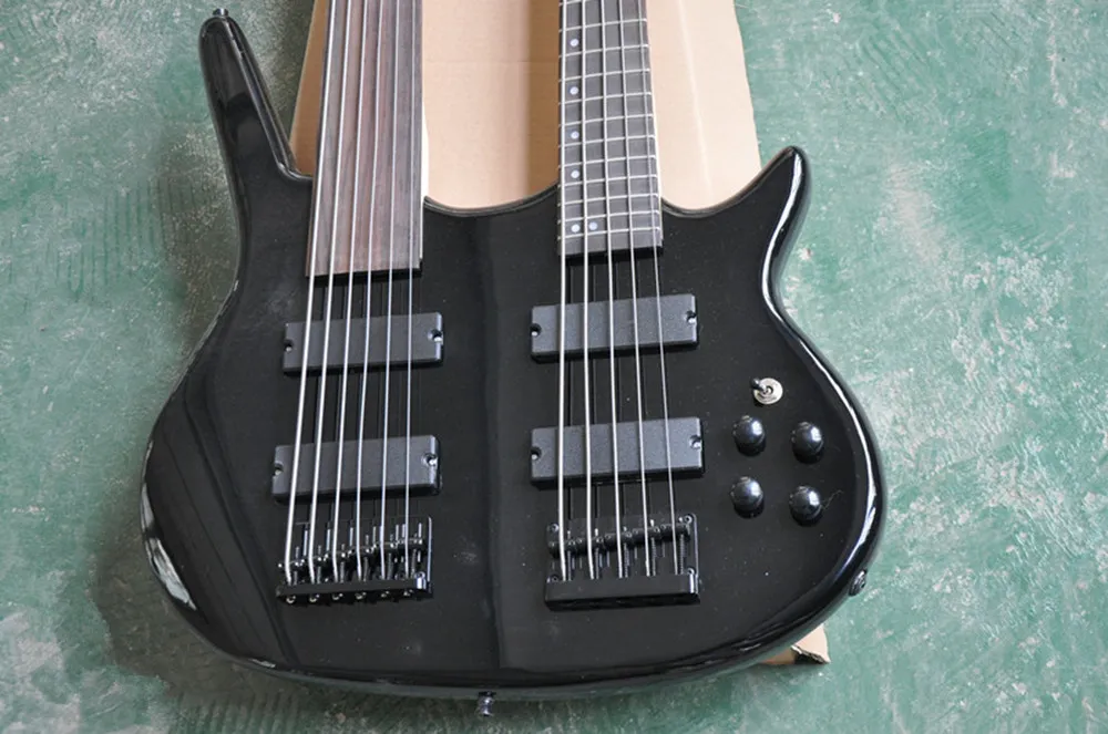 Factory Custom 6+5 Strings Double Neck Electric Bass Guitar