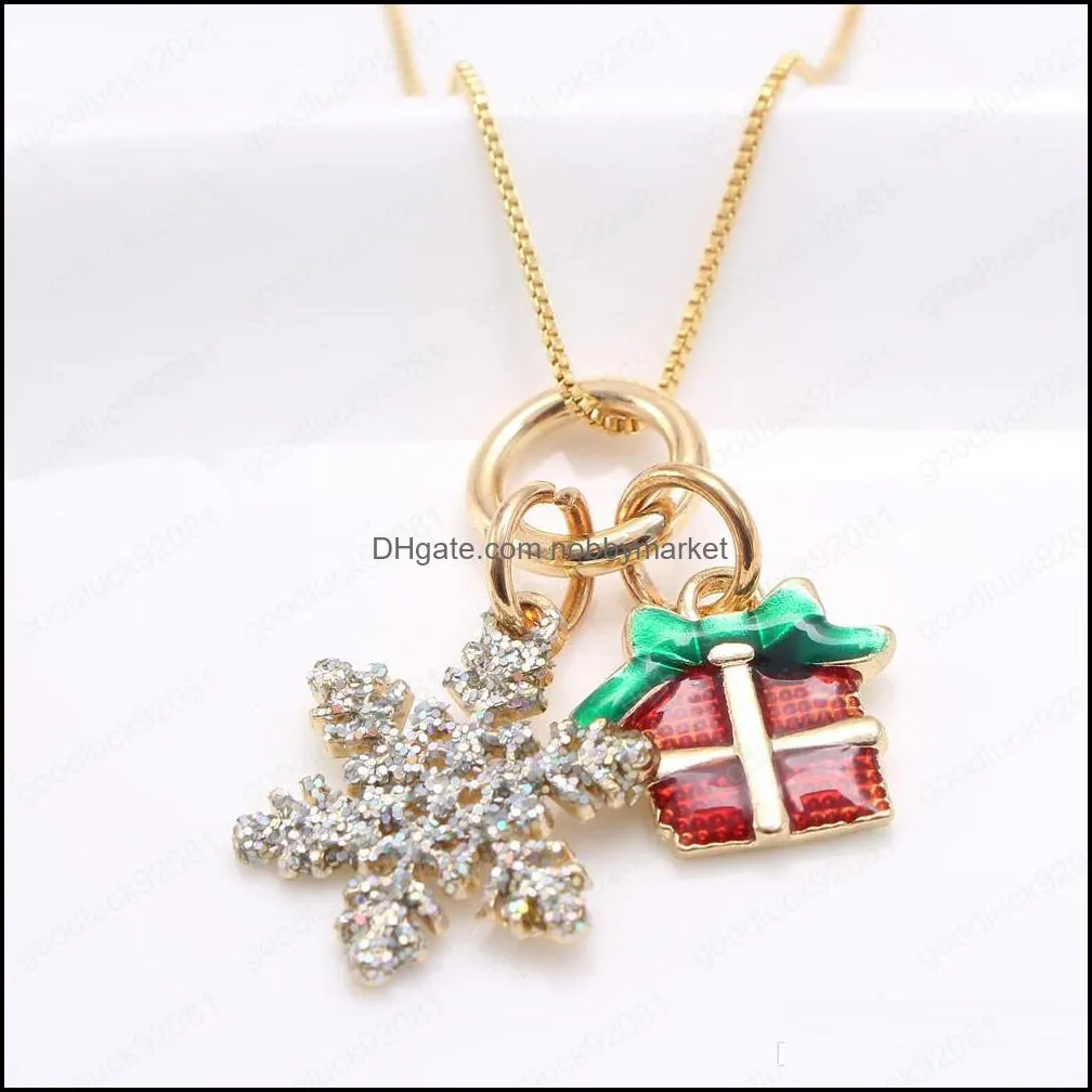 fashion christmas style necklace diy girls lovely gift snowflake pendant necklace for baby chain jewelry diy design