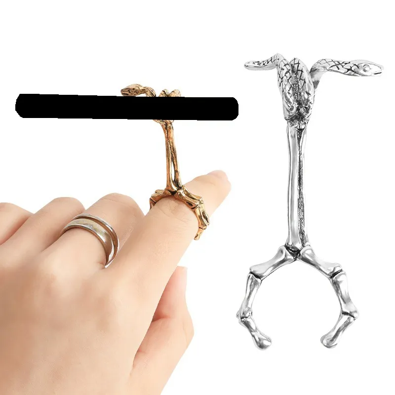 Ny stil Hand Bone Snake Finger Ring Bracket Clip Fixed Support Stand Herb Tobacco Preroll Cigarette Cigar Rökning Fasta Hållare Klämtang