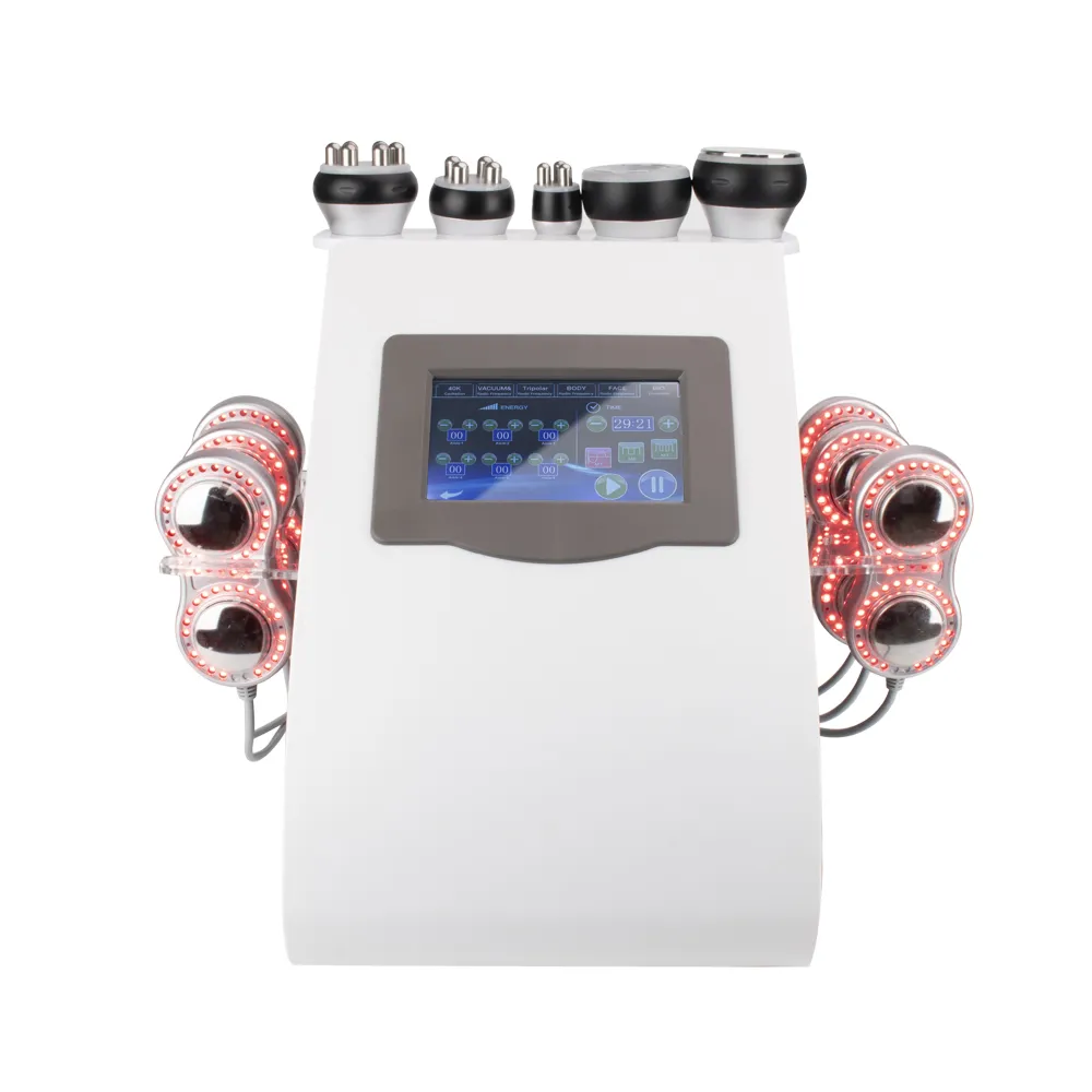 최신 6 in 1 40K 초음파 얼굴 팻 버너 슬리밍 기계 Cavitation RF 진공 체중 감소 Lipo 레이저 장비