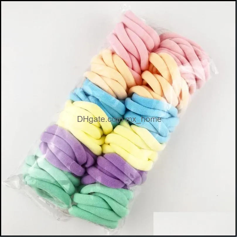 Hair Accessories 50Pcs/Bag Children Cute Candy Cartoon Solid Elastic Bands Girls Lovely Srunchies Rubber Kid