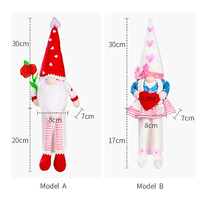 Party Supplies Gnomes Valentine`s Day Decorations Mr Mrs Plush Scandinavian Tomte Doll Valentines Gift Home Table Ornaments PHJK2201