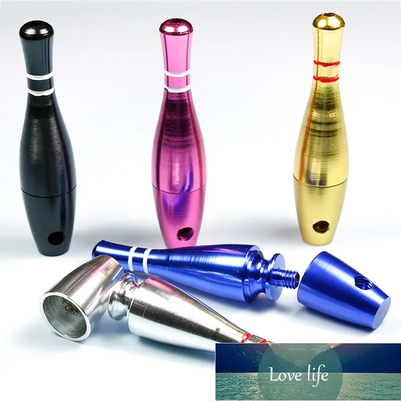 Bowling Smok Metallpfeife Tragbare kreative Rauchpfeife Kräutertabakpfeifen Geschenke Narguile Grinder Rauch Zigarettenspitze Fabrikpreis Expertendesign Qualität