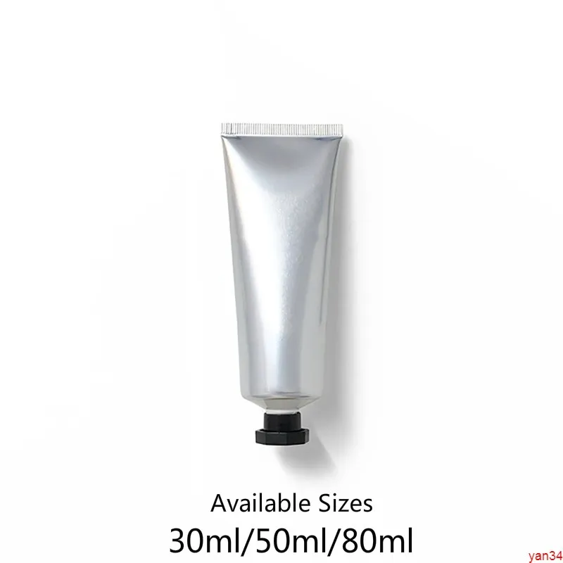 30 ml 50 ml 80 ml silberne Aluminium-Kunststoff-Verbund-Weichflasche für Kosmetik, Hautpflege, Creme, Squeeze-Verpackung, Tube, Lotionsbehälter, gute Menge