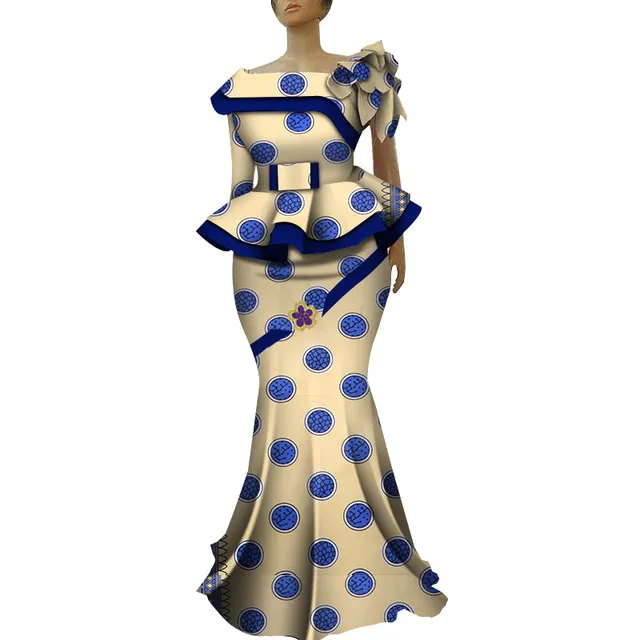 African Ankara Print Spódnica Zestaw Unikalny Handmade Syrenka Spódnica i Top Odzież Odzież Ślub Guest Dress Spódnica Plus Size Wy5236