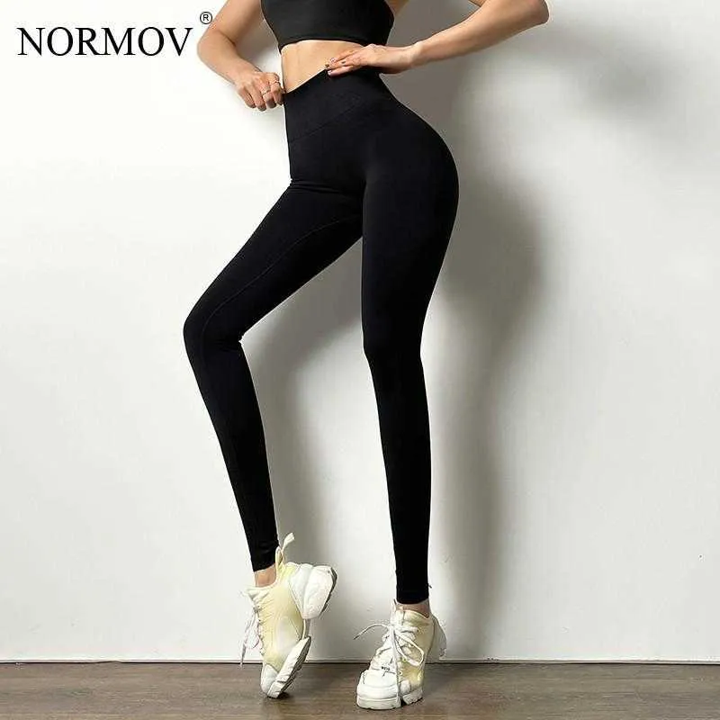 NORMOV High Waist Seamless Seamless Scrunch Leggings With Bubble