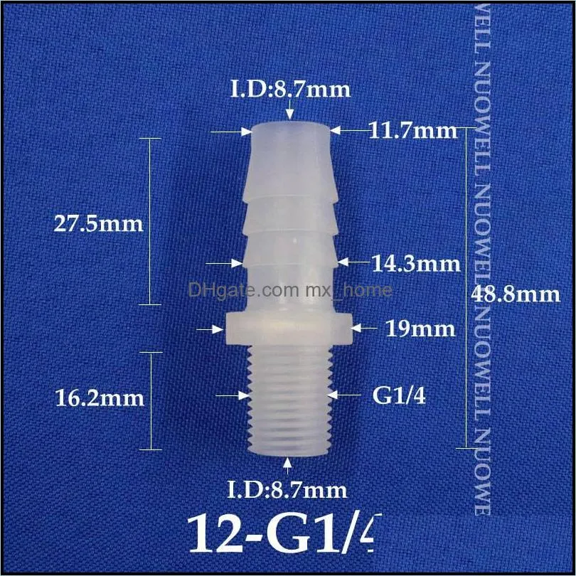 Watering Equipments 5~100pcs G1/4 Male Thread To 4.8~12mm Hose Straight Connector Irrigation Soft Pagoda Joints Aquarium Pipe Fish Tank