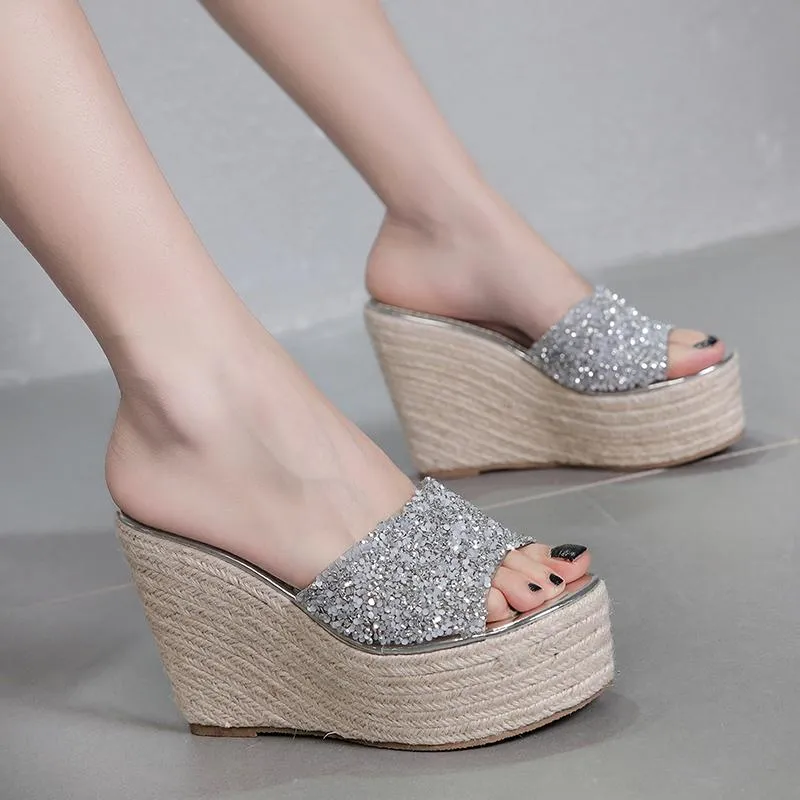 Bling wedge shoes hotsell