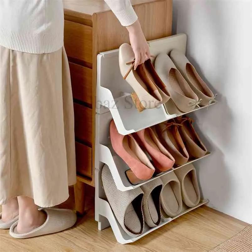 家庭用家具組み合わせ折りたたみ式靴台シンプルな靴のキャビネットの靴の食器棚壁に取り付けられた収納ラックオーガナイザー210811