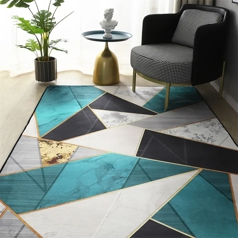 Geometrisch bedruckter Teppich für Wohnzimmer, große Teppiche, Schlafzimmer, moderne Heimdekoration, waschbarer Boden-Lounge-Teppich 220301