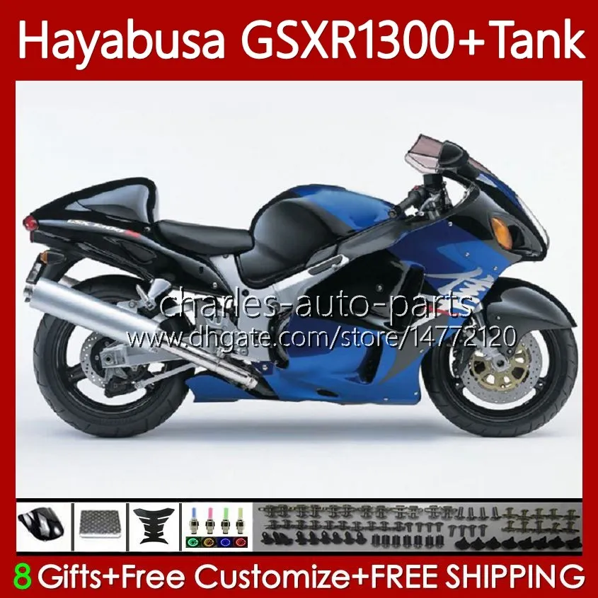 OEM Body + Tank för Suzuki Hayabusa GSXR 1300CC GSXR-1300 1300 CC 1996 2007 74NO.315 GSX-R1300 GSXR1300 96 97 98 99 00 01 GSX R1300 02 03 04 05 06 07 Fairing Kit Factory Blue