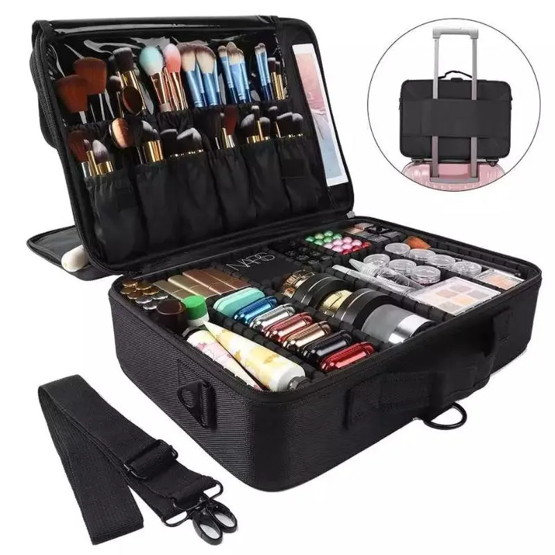 Hoogwaardige cosmetische tas grote capaciteit make -up case reisopslag organizer toiletiek was schoonheid zakje nagelgereedschap voor vrouwen