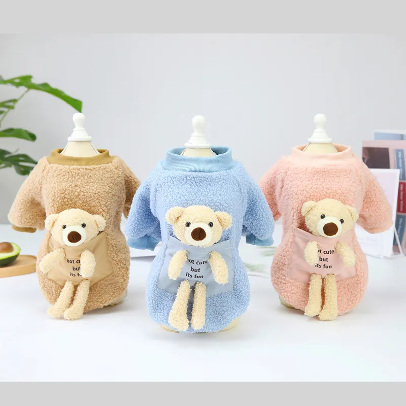 Dog Apparel autumn and winter clothing new teddy small dogs pet back bear sweater